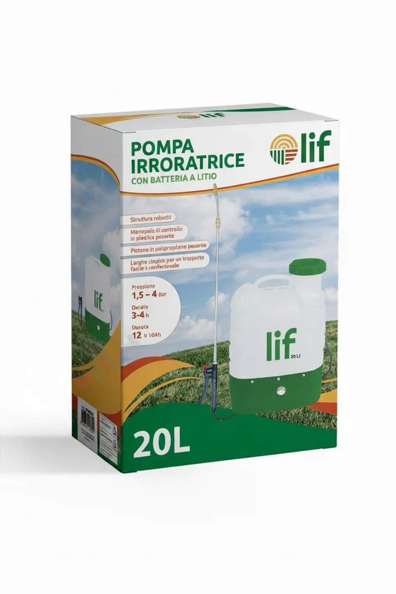LIF - Pompa Irroratrice a Batteria MAYA LT16 | 16L | 12V 8Ah Litio | 0,3 kW | Zaino Ergonomico