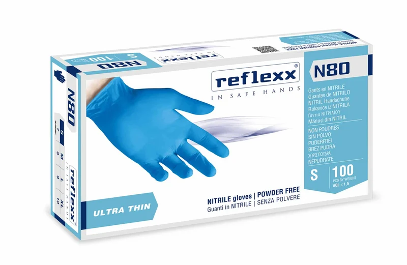 Guanti In Nitrile Senza Polvere Reflexx N80B – gr. 3,2