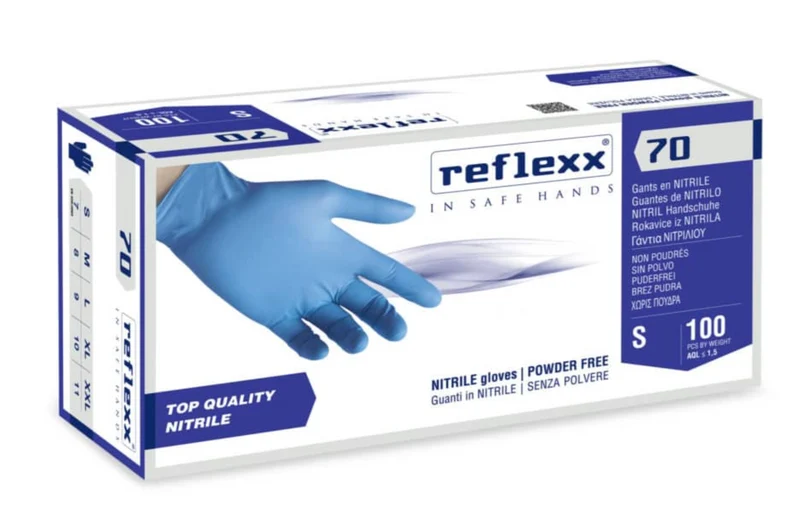 Guanti In Nitrile Senza Polvere Reflexx 70 – gr. 4,9 (M)