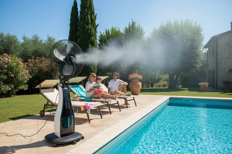 VINCO - Ventilatore Nebulizzatore 70727 | 80W | Ø43cm | Serbatoio 3,5L | Ruote | Telecomando | Timer 7,5h