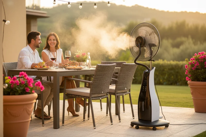 VINCO - Ventilatore Nebulizzatore 70727 | 80W | Ø43cm | Serbatoio 3,5L | Ruote | Telecomando | Timer 7,5h