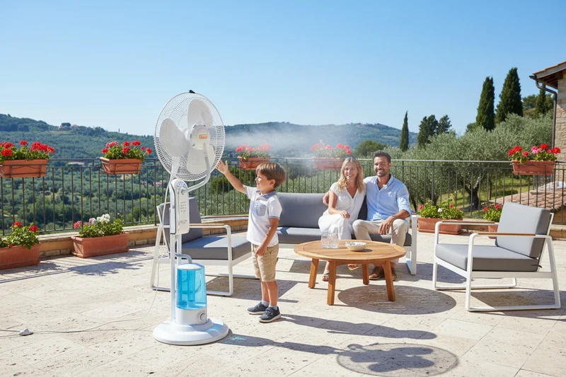 VINCO - Ventilatore Nebulizzatore 70717 | 75W | Ø40cm | 3,2L | Telecomando | Timer