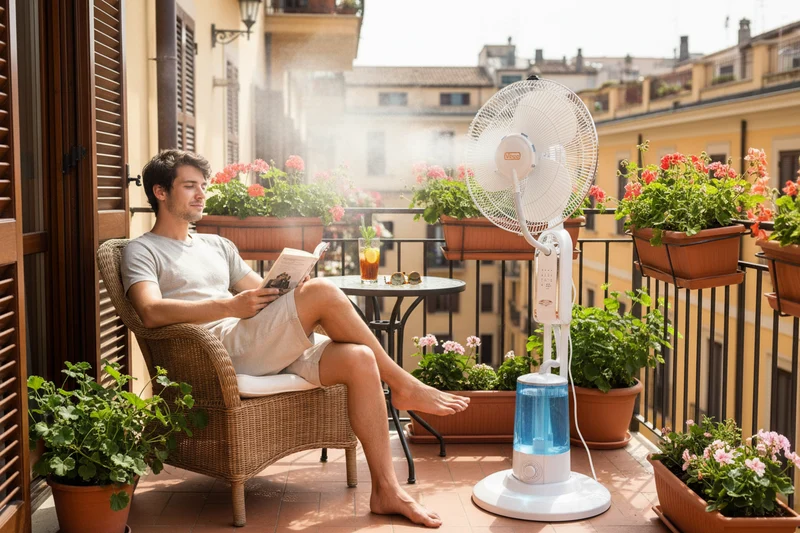 VINCO - Ventilatore Nebulizzatore 70717 | 75W | Ø40cm | 3,2L | Telecomando | Timer