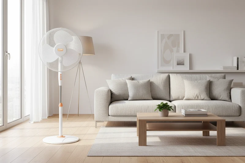 VINCO Ventilatore Piantana 70708 | 45W | Ø40cm | 165cm | Oscillante | Bianco