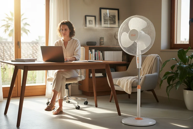 VINCO Ventilatore Piantana 70708 | 45W | Ø40cm | 165cm | Oscillante | Bianco