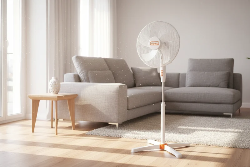 VINCO Ventilatore Piantana 70703E | 40W | Ø40cm | 125cm | Oscillante | Bianco