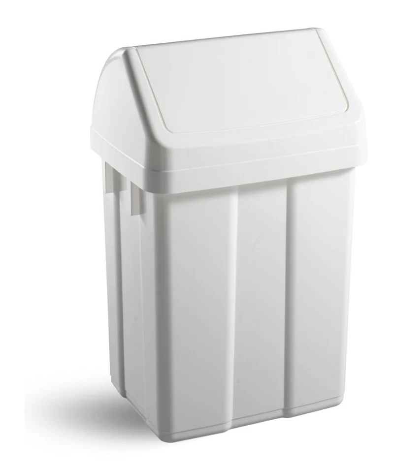 PATTY - contenitore gettacarta in plastica bianco con coperchio basculante colorato