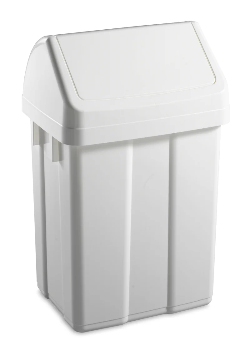 PATTY - contenitore gettacarta in plastica bianco con coperchio basculante colorato