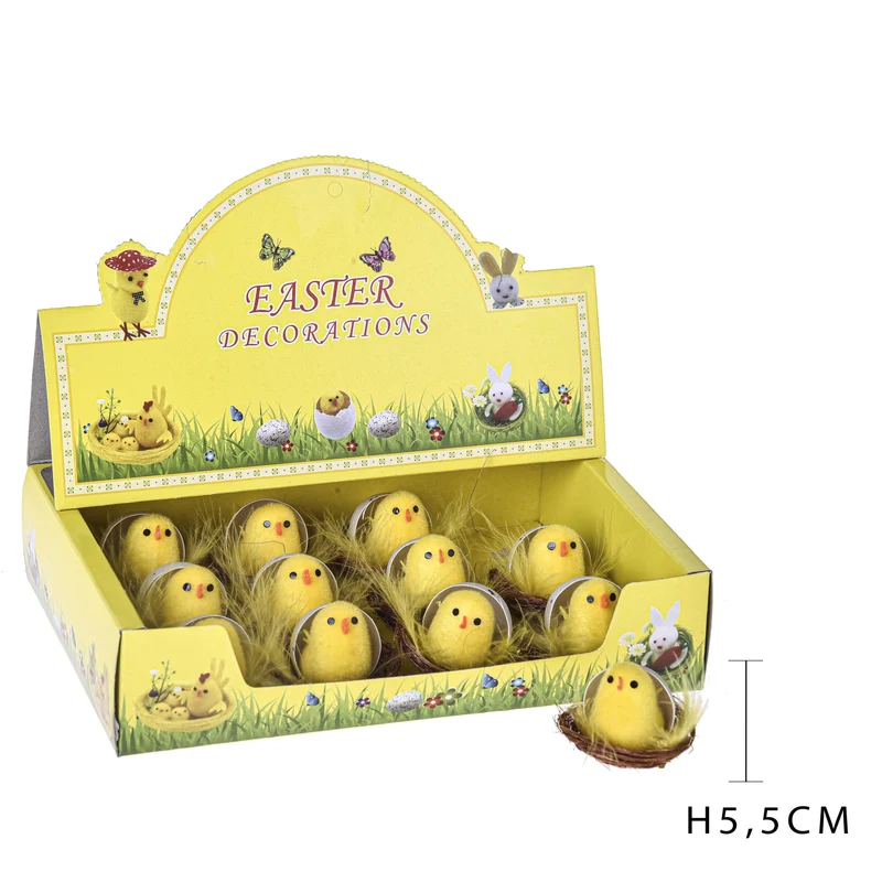 Set 36 Pupazzi Pulcini Decorativi H 8 cm