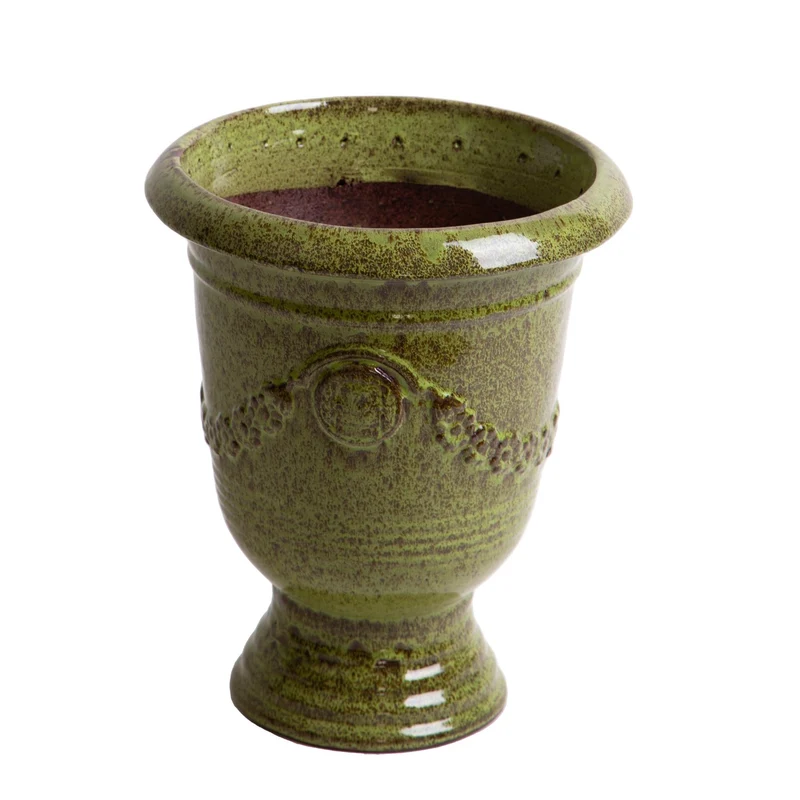 Set 2 Vaso Andalusia in ceramica verde scuro H 58 cm