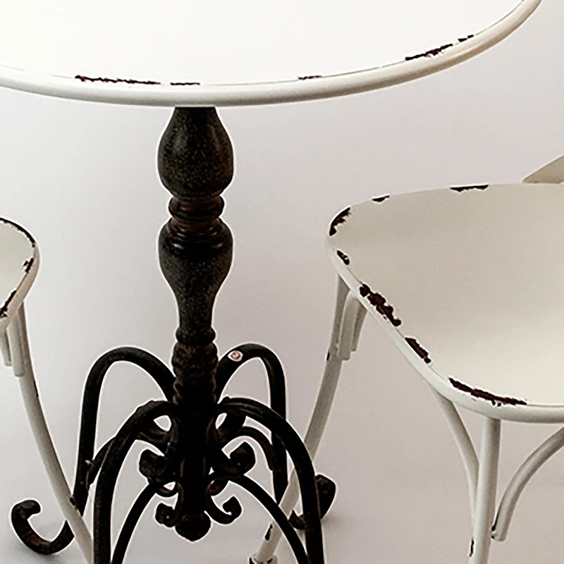 Set 2 Sedie con Tavolino in Metallo H 88 76 cm