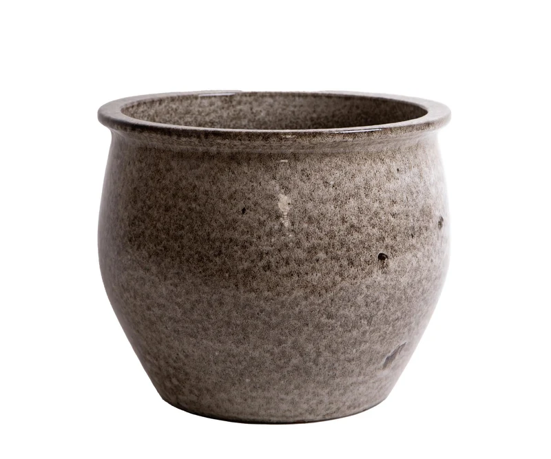 Set 3 Vaso Rotondo in Ceramica Bianco Larghezza 54 cm