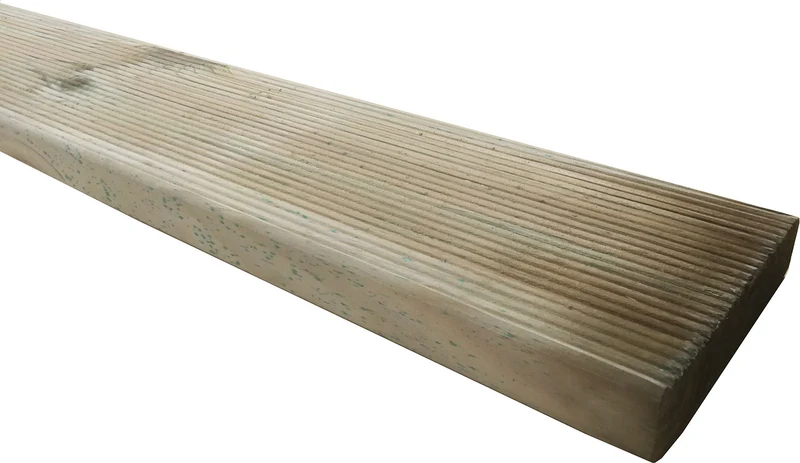 Confezione 7 Pezzi Profilo Liscio-Zigrinato 1,9x9,3x240 cm in Legno di Pino Impregnato