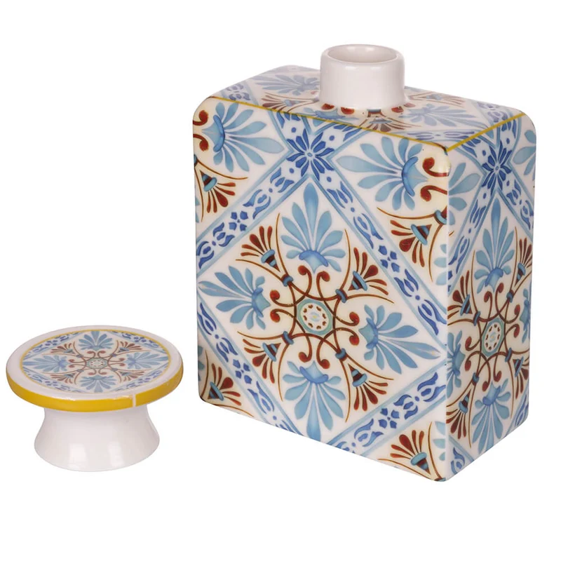 Bottiglia per Profumatore Ambiente 11x6,6x16 cm 600 ml in Ceramica VdE Tivoli 1996 Italian Beauty