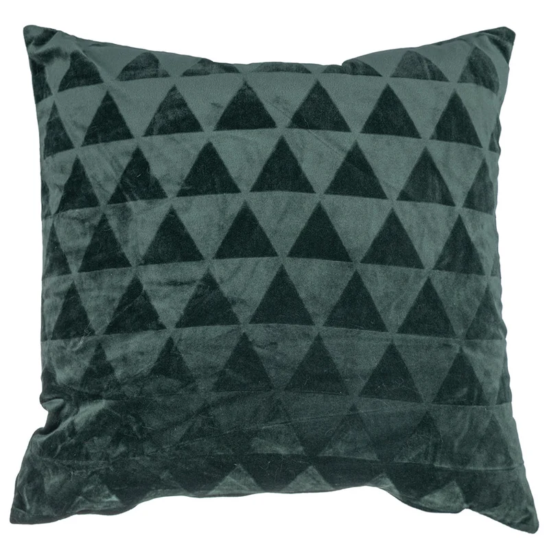 Set 2 Cuscini Decorativi 43x43x6 cm in Poliestere VdE Tivoli 1996 Triangoli Verde