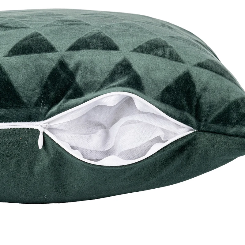 Set 2 Cuscini Decorativi 43x43x6 cm in Poliestere VdE Tivoli 1996 Triangoli Verde