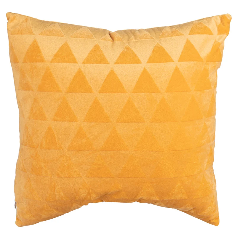Set 2 Cuscini Decorativi 43x43x6 cm in Poliestere VdE Tivoli 1996 Furry Giallo Ocra