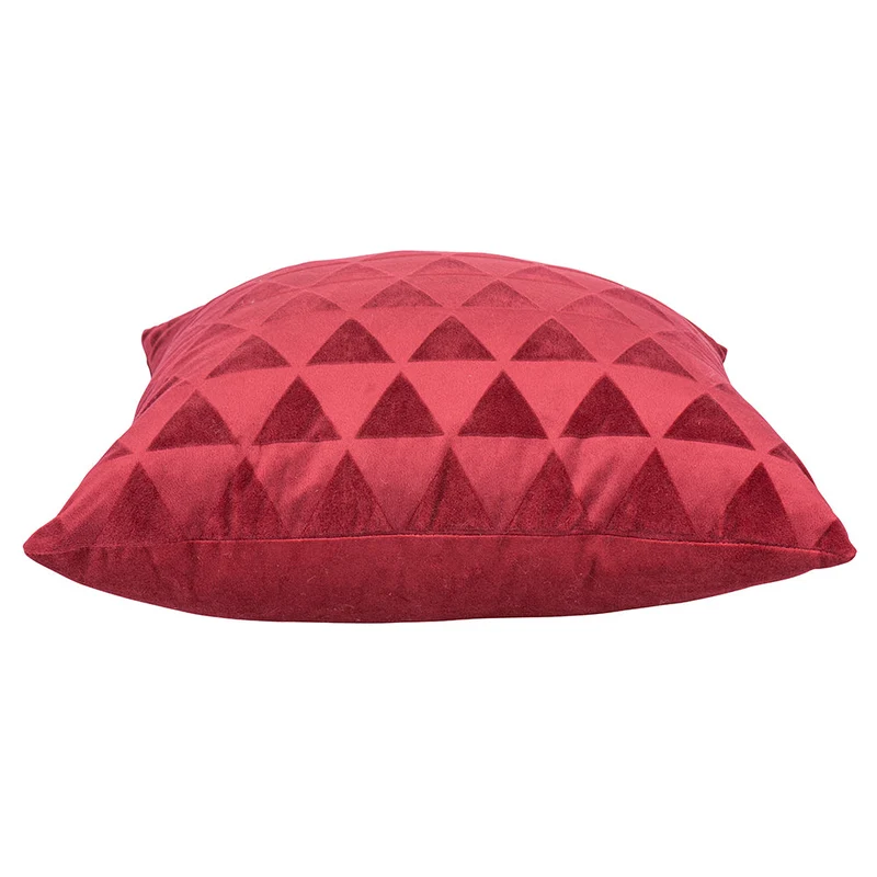 Set 2 Cuscini Decorativi 43x43x6 cm in Poliestere VdE Tivoli 1996 Triangoli Rosso