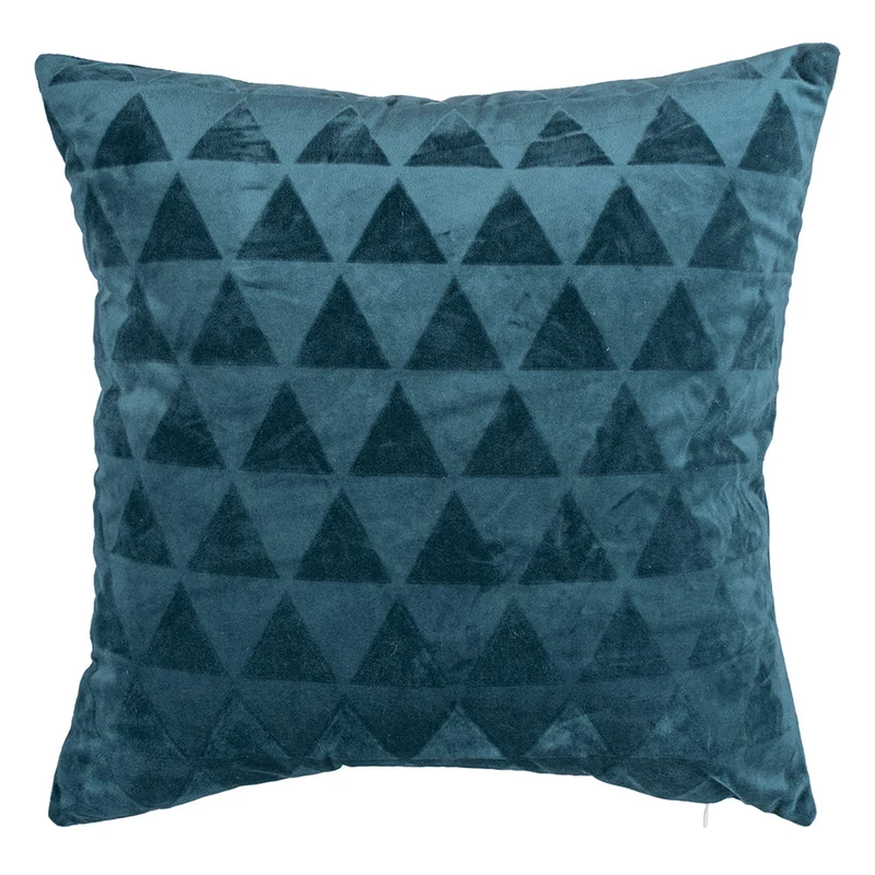 Set 2 Cuscini Decorativi 43x43x6 cm in Poliestere VdE Tivoli 1996 Triangoli Ottanio