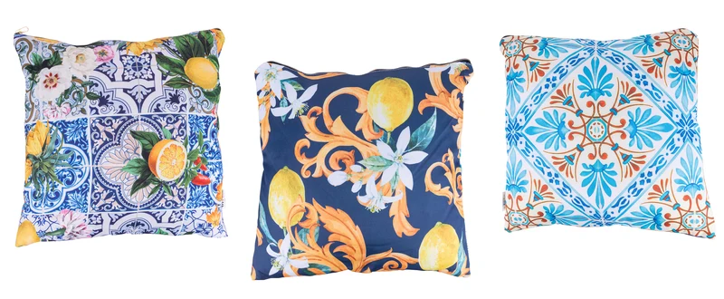 Set 3 Cuscini Decorativi 45x45 cm in Poliestere VdE Tivoli 1996 italian Beauty