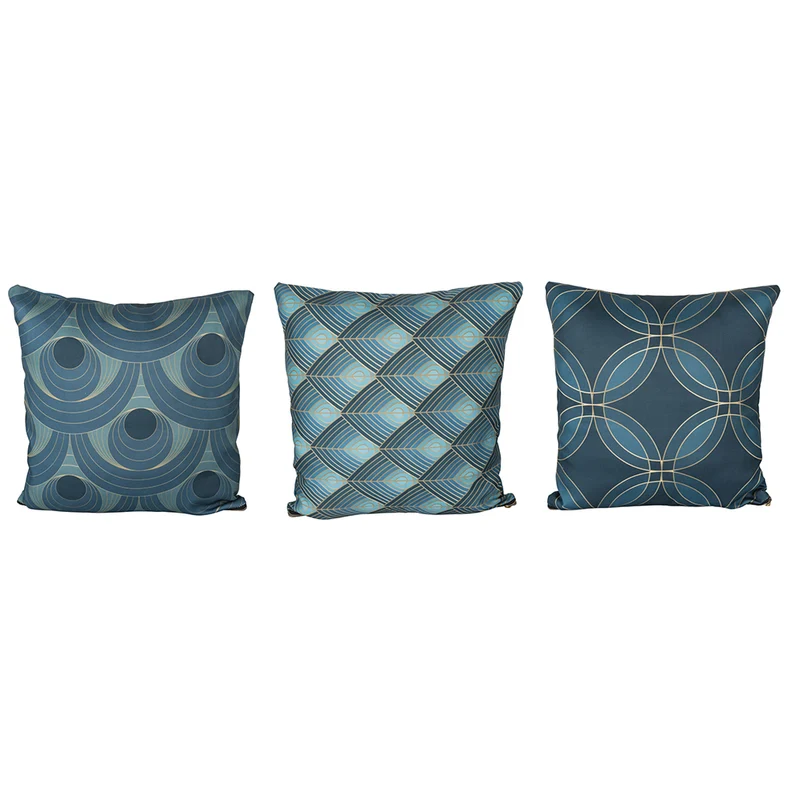 Set 3 Cuscini Decorativi 45x45 cm in Poliestere VdE Tivoli 1996 Vetiver Ottanio
