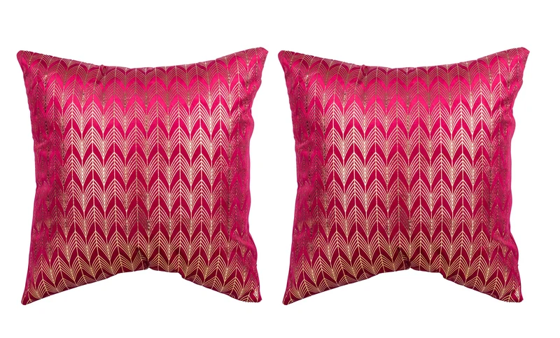 Set 2 Cuscini Decorativi 43x43x6 cm in Poliestere VdE Tivoli 1996 Deco Rosso