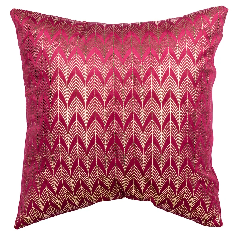 Set 2 Cuscini Decorativi 43x43x6 cm in Poliestere VdE Tivoli 1996 Deco Rosso