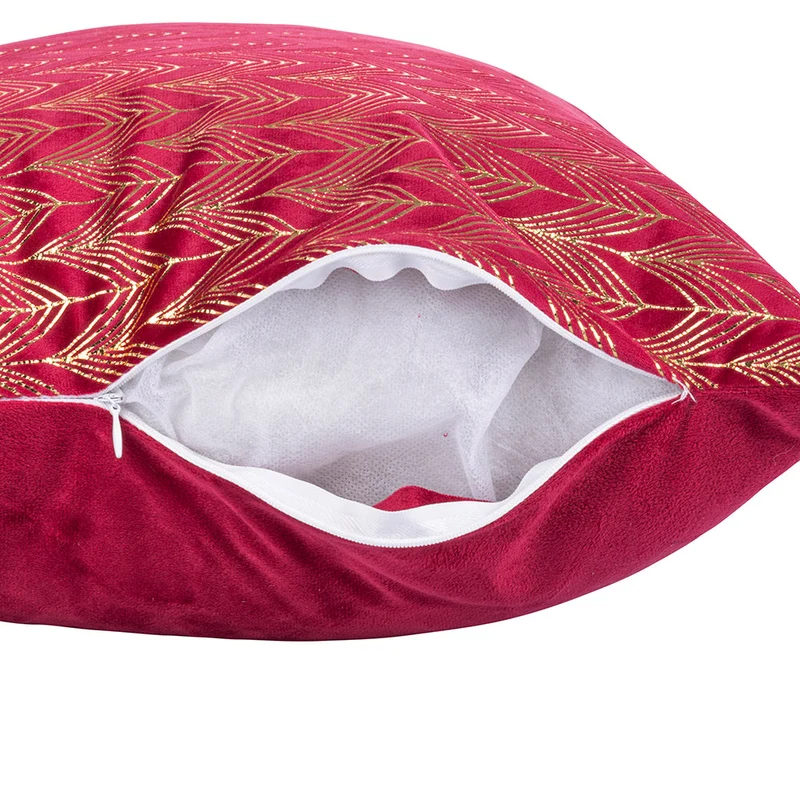 Set 2 Cuscini Decorativi 43x43x6 cm in Poliestere VdE Tivoli 1996 Deco Rosso