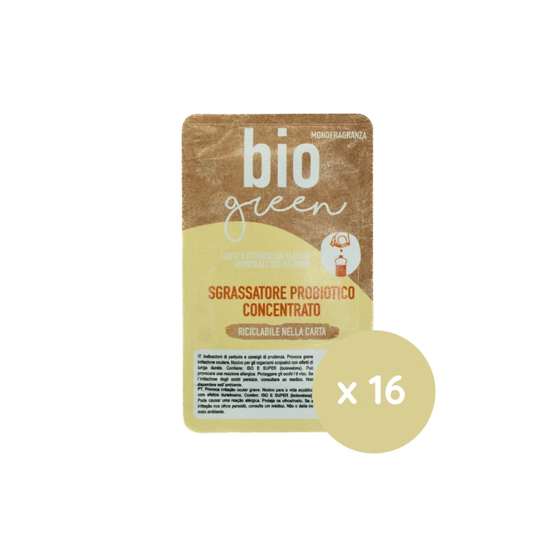 Sgrassatore probiotico in monodose riciclabile nella carta Arco Chimica Paper Dose Bio Green Sgrassatore confezione 80 monodosi da 15 ml DISPONIBILE IN 10 GIORNI LAVORATIVI