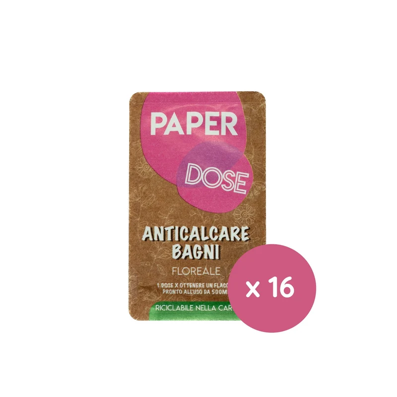 Anticalcare per bagni in monodose riciclabile nella carta Arco Chimica Paper Dose Anticalcare Bagni confezione 80 monodosi da 15 ml DISPONIBILE IN 10 GIORNI LAVORATIVI