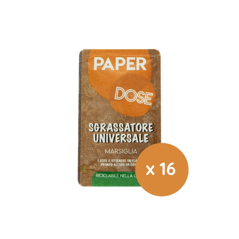 Sgrassatore universale in monodose riciclabile nella carta Arco Chimica Paper Dose Sgrassatore Universale confezione 80 monodosi da 15 ml DISPONIBILE IN 10 GIORNI LAVORATIVI