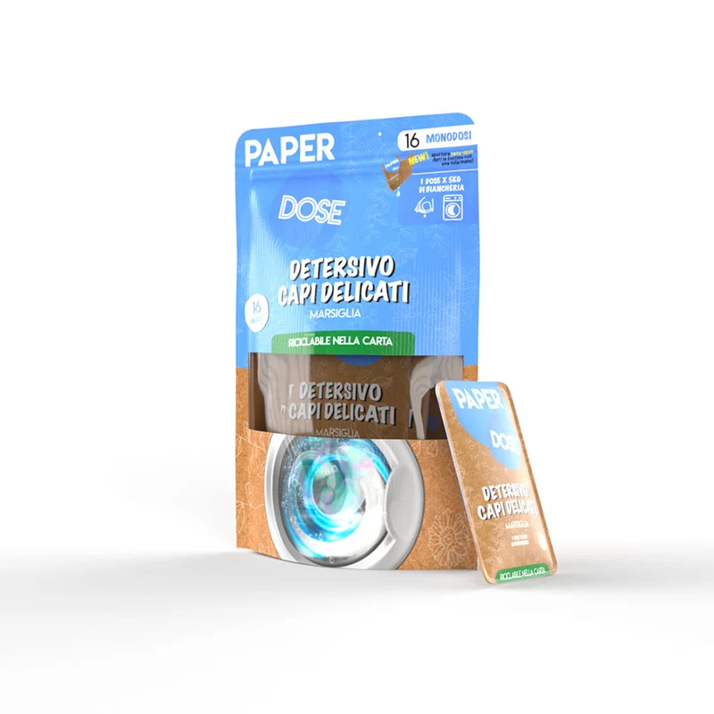 Detersivo per capi delicati in monodose riciclabile nella carta Arco Chimica Paper Dose Detersivo Capi Delicati confezione 80 monodosi da 15 ml DISPONIBILE IN 10 GIORNI LAVORATIVI