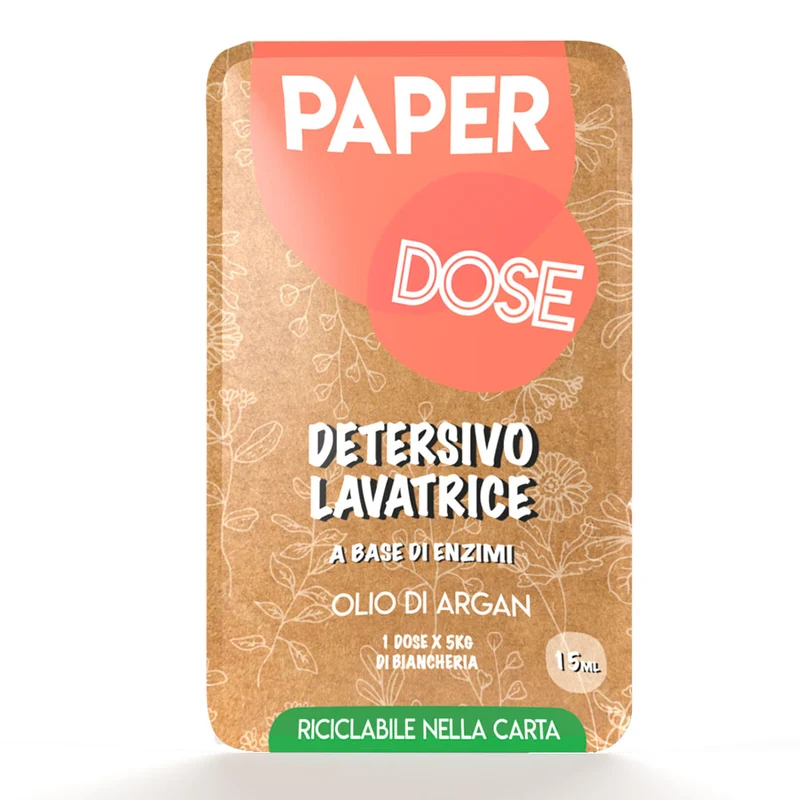 Detersivo per lavatrice in monodose riciclabile nella carta Arco Chimica Paper Dose Detersivo Lavatrice confezione 80 monodosi da 15 ml DISPONIBILE IN 10 GIORNI LAVORATIVI