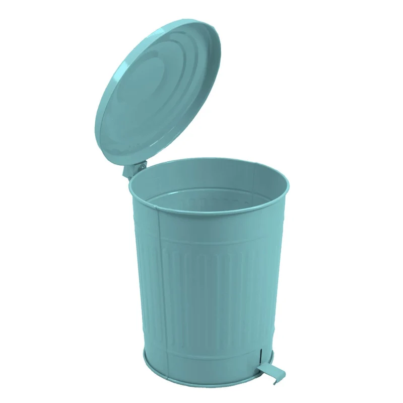 Pattumiera in Metallo con Pedale 40l ø37/31,5H47cm Azzurra
