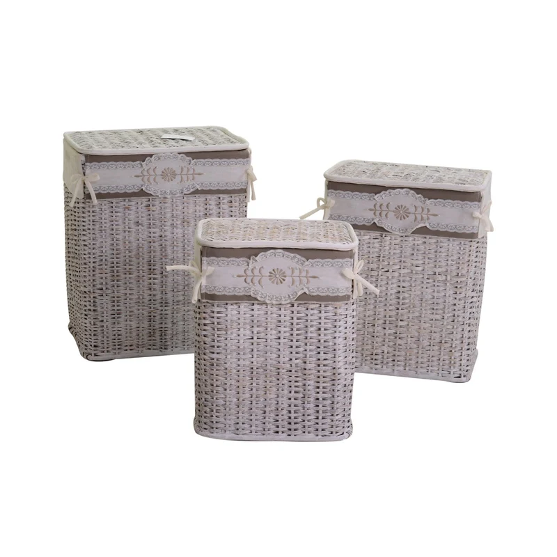 Set 3 Ceste in Rattan 48x36H59cm Alberto