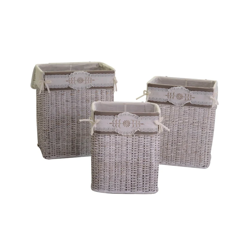 Set 3 Ceste in Rattan 48x36H59cm Alberto