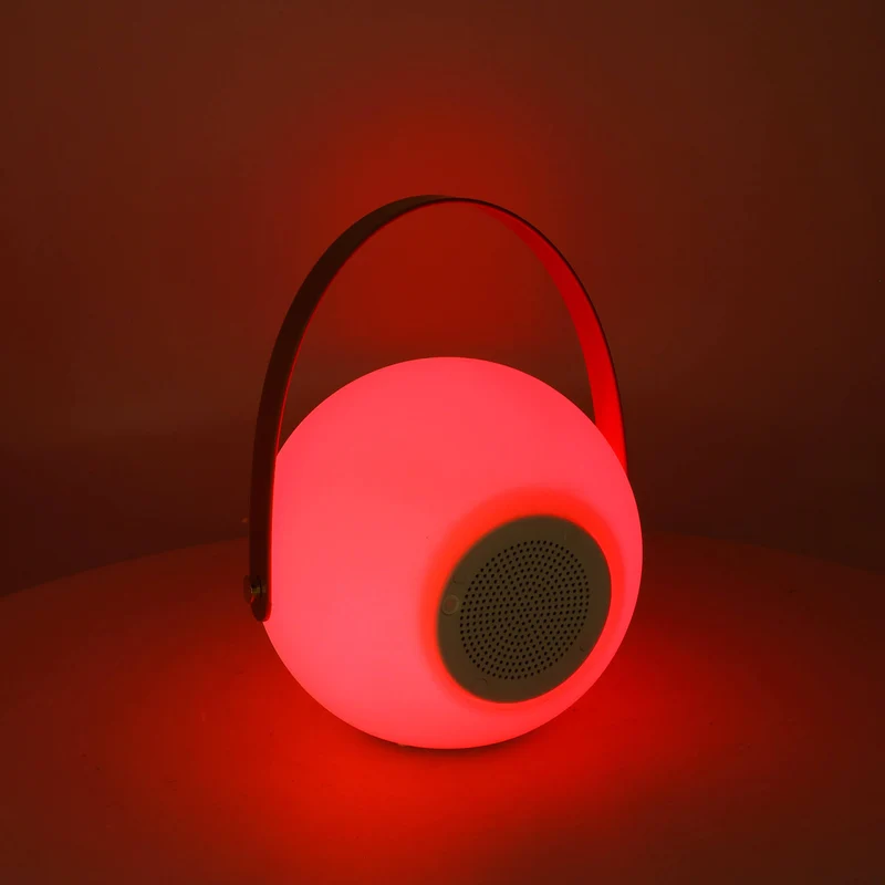 Lampada 12 Led Multicolor Ø20x20 cm Bluethoot in Polietilene Bianca