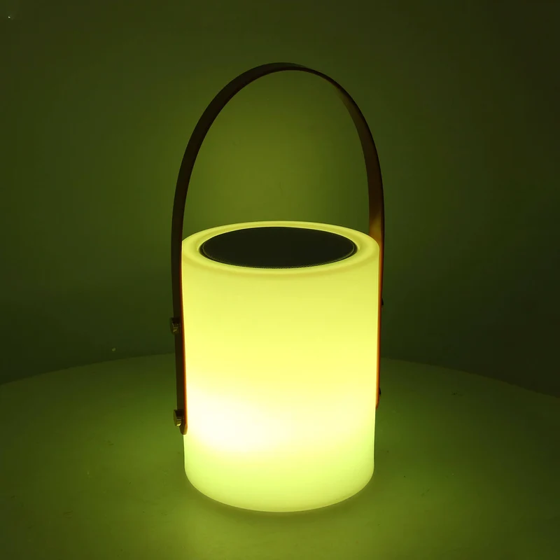 Lampada 12 Led Multicolor Ø16x20 cm Bluethoot in Polietilene Bianca