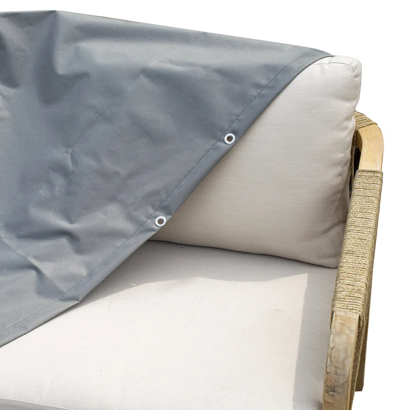 Telo Copertura per Tavolo da Giardino 240x130x70 cm in Poliestere Grigio
