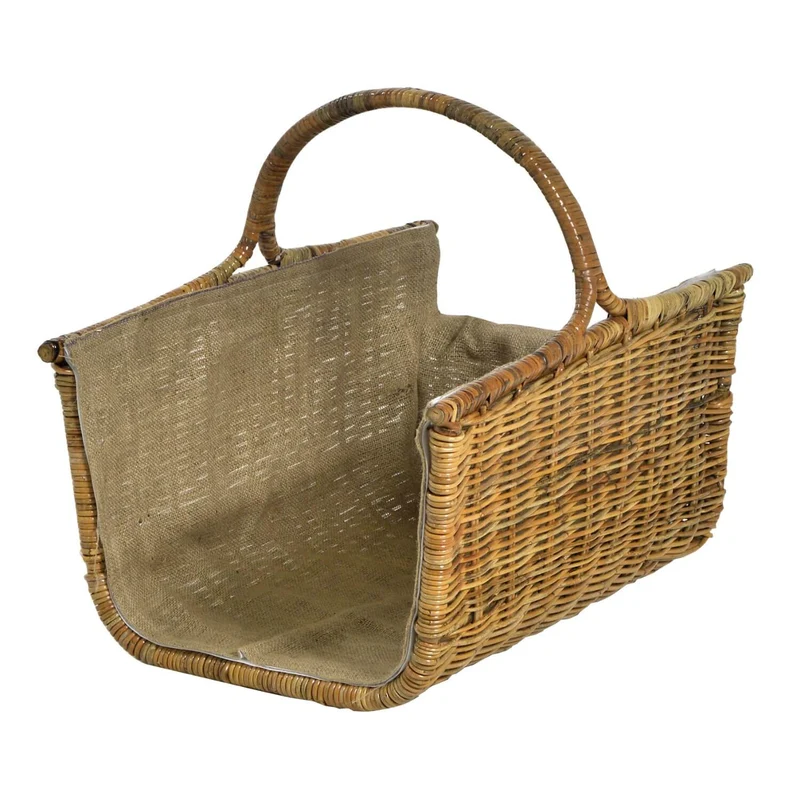 Cesto Portalegna in Rattan 61x46H49cm Marrone