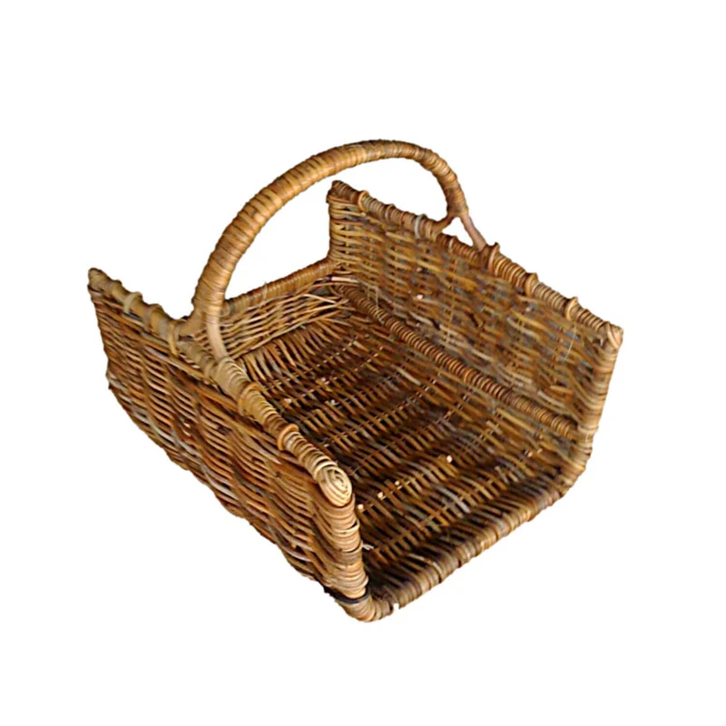 Cesto Portalegna in Rattan 61x46H49cm Marrone