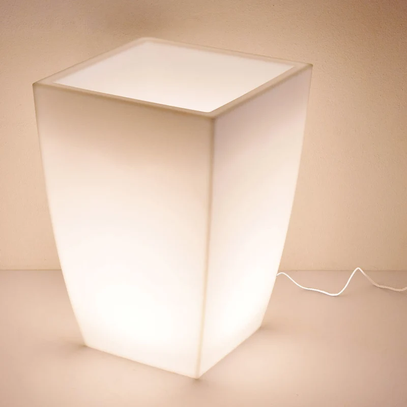 Vaso Luminoso da Giardino a LED 40x40x57 cm in Resina 5W Jasmine Bianco Neutro