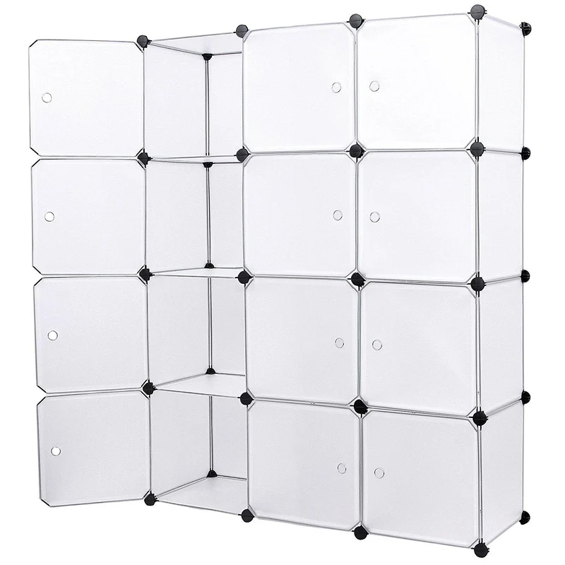 Armadio Guardaroba Modulare 12 Cubi 112x37x148 cm Rizzetti Bianco