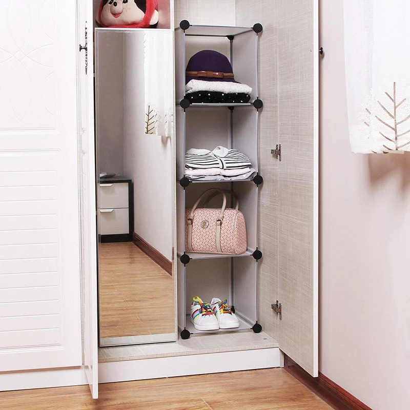 Armadio Guardaroba Modulare 12 Cubi 112x37x148 cm Rizzetti Bianco
