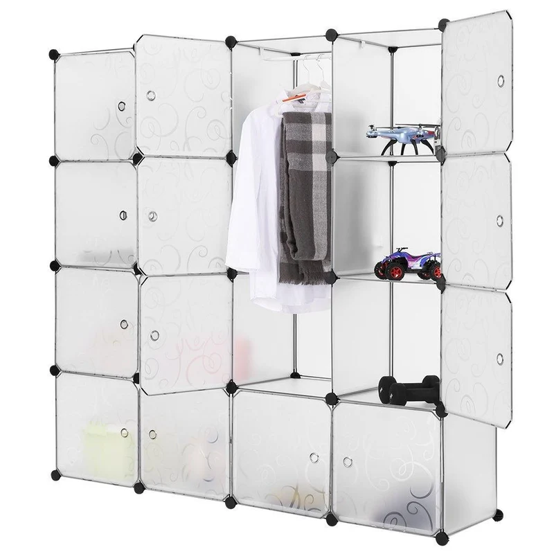 Armadio Guardaroba Modulare 16 Cubi Rizzetti Cube16 Bianco
