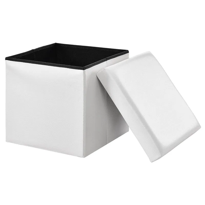 Pouf Panca Contenitore con Coperchio Rizzetti James Bianco