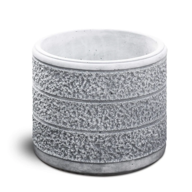 Vaso da Giardino 44x44x36 cm in Cemento Granulato di Marmo Monviso Medio Grigio