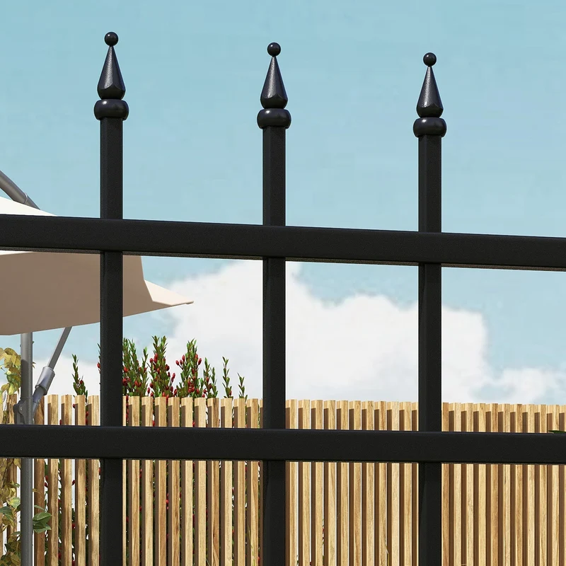 Cancello da Giardino di Sicurezza con Serratura 107x204 cm in Acciaio Zincato Nero