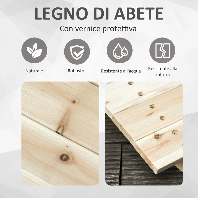 Ponticello per Giardino con Ringhiera 228x75x110 cm in Legno Naturale