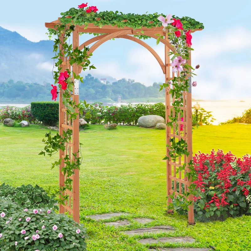 Arco da Giardino Pergola 160x60x215 cm in Legno Marrone Chiaro